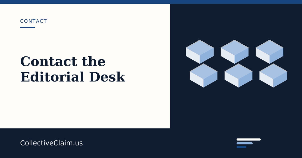 Card for the contact page and the editorial desk address.