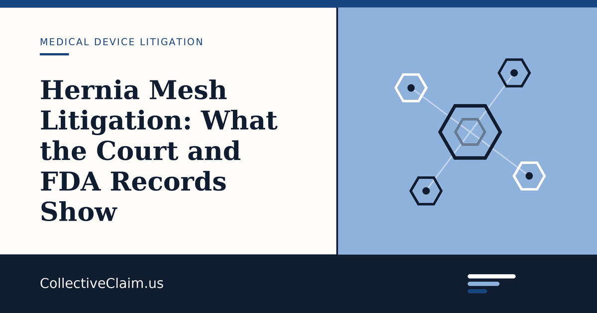 Surgical mesh used to reinforce tissue in hernia repair, the subject of consolidated federal product liability litigation