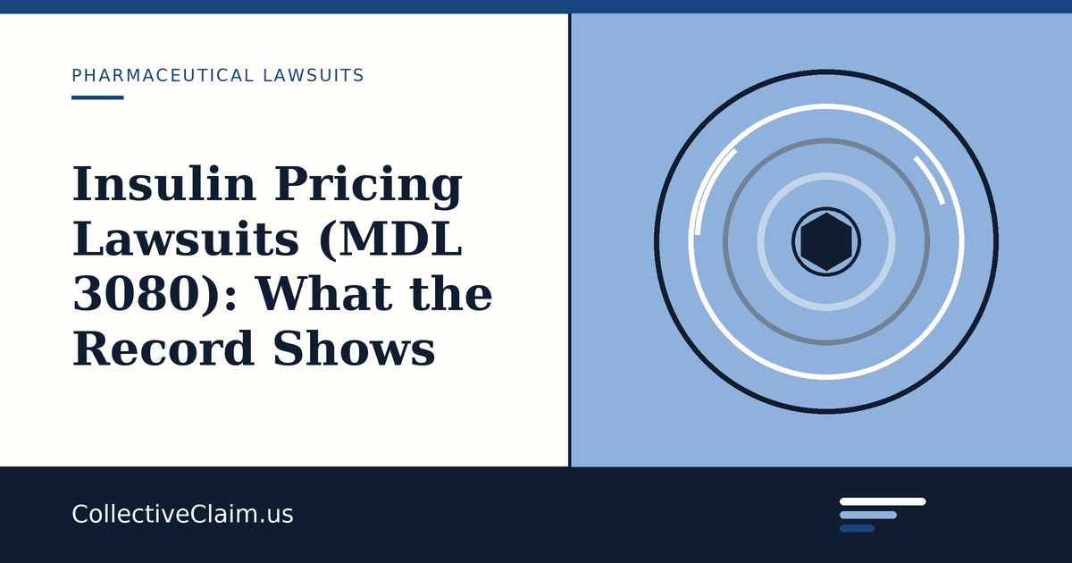 Court papers and a case caption page representing the federal multidistrict litigation over insulin pricing