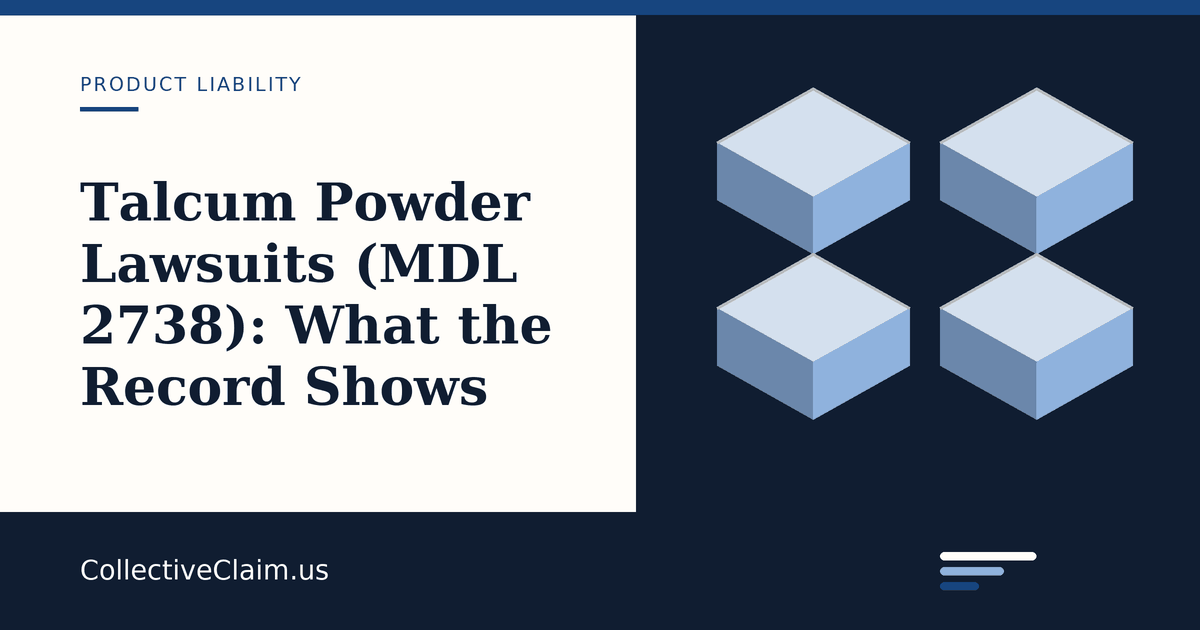 Court docket heading for the federal multidistrict proceeding over talcum powder products
