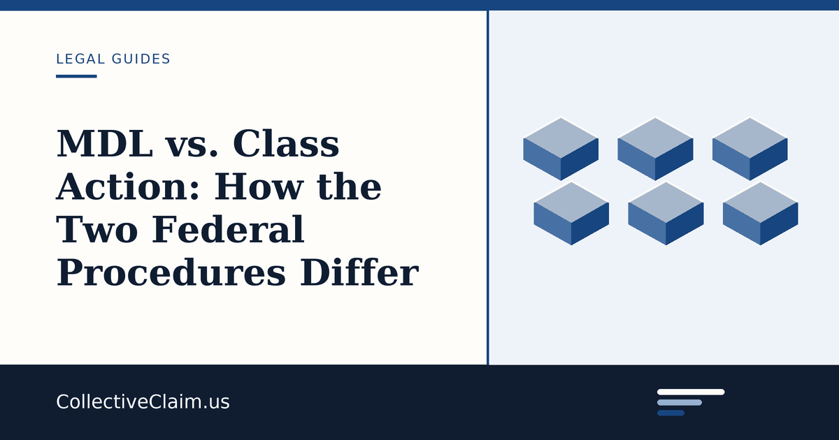 Comparison of multidistrict litigation and class action procedures in federal court