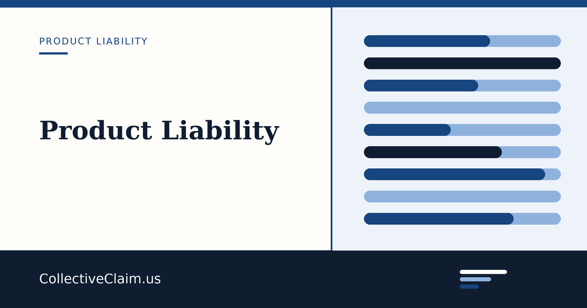 Section card for product liability coverage: design, manufacturing and failure-to-warn claims.